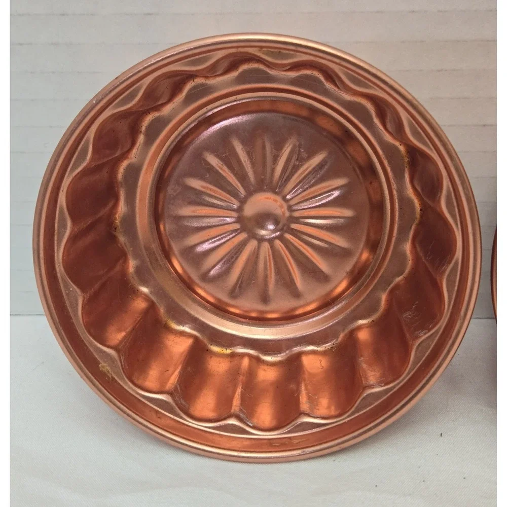 Vintage Jello Molds Set Of 4 Copper Color Aluminum Cake Tart Molds